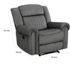 Ben 38 Inch Manual Recliner Chair, Gray Microfiber, Plush Foam, Solid Wood By Casagear Home