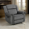 Ben 38 Inch Manual Recliner Chair, Gray Microfiber, Plush Foam, Solid Wood By Casagear Home