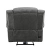 Ben 38 Inch Power Recliner Chair Soft Cushions Gray Microfiber Solid Wood By Casagear Home BM315173