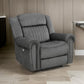 Ben 38 Inch Power Recliner Chair, Soft Cushions Gray Microfiber, Solid Wood By Casagear Home