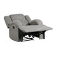 Kate 37 Inch Manual Recliner Chair, Cushions, Gray Microfiber, Solid Wood By Casagear Home
