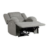 Kate 37 Inch Power Recliner Chair USB Gray Microfiber Solid Wood By Casagear Home BM315180