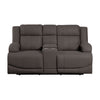 Kate 71 Inch Power Double Recliner Loveseat Center Console USB Brown By Casagear Home BM315183