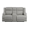 Kate 71 Inch Power Double Recliner Loveseat Center Console USB Gray By Casagear Home BM315185