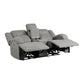 Kate 71 Inch Power Double Recliner Loveseat Center Console USB Gray By Casagear Home BM315185