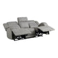 Kate 82 Inch Power Double Recliner Sofa USB Ports Gray Microfiber Wood By Casagear Home BM315188