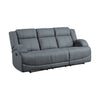 Kate 82 Inch Double Manual Recliner Sofa Blue Microfiber Solid Wood By Casagear Home BM315189