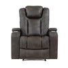 Mia 40 Inch Power Recliner Chair Gray Faux Leather LED USB Cupholders By Casagear Home BM315193