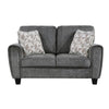 Lucy 63 Inch Loveseat Gray Chenille 2 Pillows Soft Cushions Solid Wood By Casagear Home BM315197