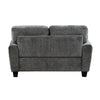 Lucy 63 Inch Loveseat Gray Chenille 2 Pillows Soft Cushions Solid Wood By Casagear Home BM315197