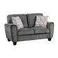 Lucy 63 Inch Loveseat, Gray Chenille, 2 Pillows, Soft Cushions, Solid Wood By Casagear Home