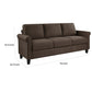 Nora 79 Inch Sofa, Brown Polyester, Soft Cushions, Rolled Arms, Solid Wood By Casagear Home