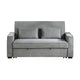 Malti 77 Inch Sofa with Pull Out Bed Gray Polyester 2 Pillows Solid Wood By Casagear Home BM315204