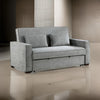 Malti 77 Inch Sofa with Pull Out Bed Gray Polyester 2 Pillows Solid Wood By Casagear Home BM315204