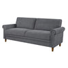 Ruby 80 Inch Sofa, Gray Polyester, Soft Cushions, Nailhead Trim, Solid Wood By Casagear Home