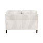 Claire 54 Inch Loveseat Beige Gray Polyester Pinstripes Design Solid Wood By Casagear Home BM315210