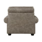 Jade 41 Inch Accent Chair Taupe Brown Microfiber 1 Decor Pillow Wood By Casagear Home BM315213