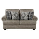 Jade 72 Inch Loveseat Taupe Brown Microfiber 4 Pillows Cushioned Wood By Casagear Home BM315215
