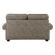 Jade 72 Inch Loveseat Taupe Brown Microfiber 4 Pillows Cushioned Wood By Casagear Home BM315215