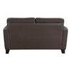 Erin 62 Inch Loveseat Brown Leather Stitch Tufting Cushions Solid Wood By Casagear Home BM315221