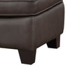 Erin 30 Inch Ottoman Brown Leather Stitch Tufting Cushion Solid Wood By Casagear Home BM315225