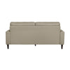 Willow 76 Inch Sofa Plush Beige Top Grain and Faux Leather Solid Wood By Casagear Home BM315237