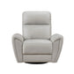 Jessica 39 Inch Swivel Glider Chair Gray Top Grain Leather Solid Wood By Casagear Home BM315238