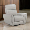 Jessica 39 Inch Swivel Glider Chair Gray Top Grain Leather Solid Wood By Casagear Home BM315238