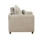 Gini 45 Inch Accent Chair, 3 Pillows, Nailhead Trim, Brown Chenille, Wood By Casagear Home