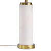 25 Inch Table Lamp White Fabric Drum Shade Modern Gold Metal Round Base By Casagear Home BM315251