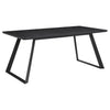 71 Inch Dining Table Rectangular Tabletop Sled Style Base Gray Metal By Casagear Home BM315257