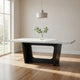 Shoy 72 Inch Dining Table, Rectangular White Marble Top, Trestle, Brown By Casagear Home