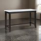 36 Inch Counter Height Table Rectangular White Marble Top Espresso Brown By Casagear Home BM315259