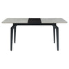 51-65 Inch Dining Table Extendable White Top Butterfly Leaf Sandy Black By Casagear Home BM315261