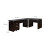 Niti 2 Piece Home Office L Desk with File Cabinet Keyboard Tray Dark Brown By Casagear Home BM315274