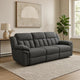 Diko 99 Inch Dual Power Recliner Sofa, Cushioned Tufted Seats, Gray Finish By Casagear Home
