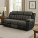 Diko 99 Inch Dual Power Recliner Sofa, Cushioned Tufted Seats, Gray Finish By Casagear Home