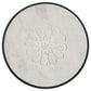 21 Inch Side End Table Round Marble Top Floral Motifs Black Frame White By Casagear Home BM315279