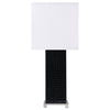 25 Inch Table Lamp Square White Shade Modern Black Crocodile Pattern Base By Casagear Home BM315282