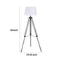 56 Inch Floor Lamp White Tapered Drum Shade Weathered Gray Tripod Base By Casagear Home BM315285