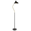 69 Inch Floor Lamp V Curved Arm Wavy Edges Black Metal Gold White By Casagear Home BM315286