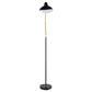 69 Inch Floor Lamp V Curved Arm Wavy Edges Black Metal Gold White By Casagear Home BM315286