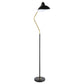 69 Inch Floor Lamp V Curved Arm Wavy Edges Black Metal Gold White By Casagear Home BM315286