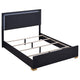 Dex Platform King Size Bed Panel LED Headboard Black Wood Melamine Finish By Casagear Home
