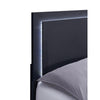 Dex Platform King Size Bed Panel LED Headboard Black Wood Melamine Finish By Casagear Home