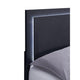 Dex Platform King Size Bed Panel LED Headboard Black Wood Melamine Finish By Casagear Home