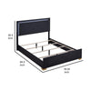 Dex Platform King Size Bed Panel LED Headboard Black Wood Melamine Finish By Casagear Home