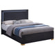 Dex Platform King Size Bed Panel LED Headboard Black Wood Melamine Finish By Casagear Home