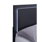 Dex Platform Queen Bed Panel LED Headboard Black Wood Melamine Finish By Casagear Home BM315288