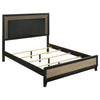 Aki Platform King Size Bed Panel Design Modern Cut Out Trim Black Wood By Casagear Home BM315297